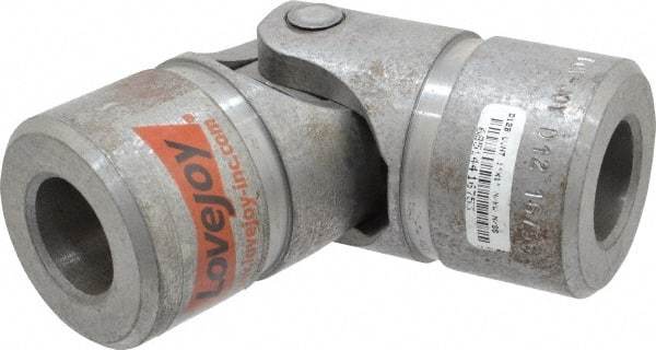 Lovejoy - 1-1/2" Bore Depth, 15,600 In/Lbs. Torque, D-Type Single Universal Joint - 1" Inside x 2" Outside Diam, 5-7/16" OAL - Industrial Tool & Supply