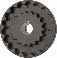 Lovejoy - 1/2" Max Bore Diam, 1/8" x 1/16" Keyway Width x Depth, Flexible Coupling Hub - 2.046" OD, 2.38" OAL, Cast Iron - Industrial Tool & Supply