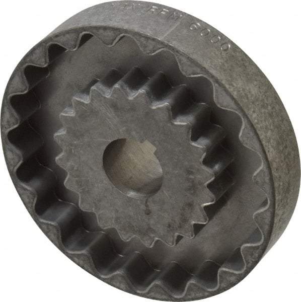 Lovejoy - 7/8" Max Bore Diam, 3/16" x 3/32" Keyway Width x Depth, Flexible Coupling Hub - 4" OD, 3-1/2" OAL, Cast Iron - Industrial Tool & Supply