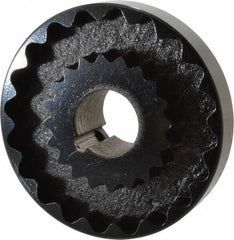 Lovejoy - 1-1/8" Max Bore Diam, 1/4" x 1/8" Keyway Width x Depth, Flexible Coupling Hub - 4" OD, 3-1/2" OAL, Cast Iron - Industrial Tool & Supply