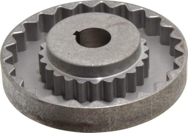 Lovejoy - 7/8" Max Bore Diam, 3/16" x 3/32" Keyway Width x Depth, Flexible Coupling Hub - 4-5/8" OD, 3.94" OAL, Cast Iron - Industrial Tool & Supply