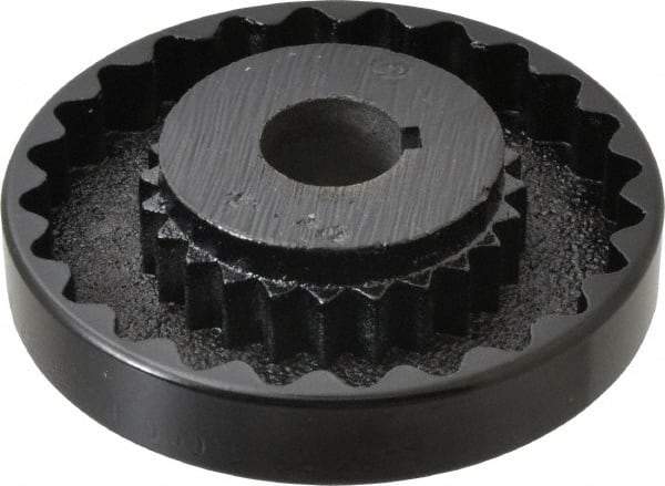 Lovejoy - 1" Max Bore Diam, 1/4" x 1/8" Keyway Width x Depth, Flexible Coupling Hub - 4-5/8" OD, 3.94" OAL, Cast Iron - Industrial Tool & Supply