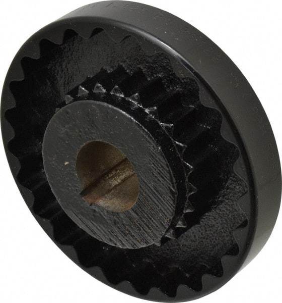 Lovejoy - 1-1/8" Max Bore Diam, 1/4" x 1/8" Keyway Width x Depth, Flexible Coupling Hub - 4-5/8" OD, 3.94" OAL, Cast Iron - Industrial Tool & Supply
