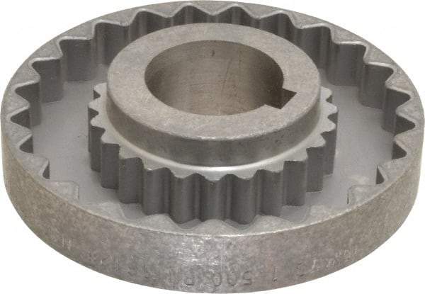 Lovejoy - 1-1/2" Max Bore Diam, 3/8" x 3/16" Keyway Width x Depth, Flexible Coupling Hub - 4-5/8" OD, 3.94" OAL, Cast Iron - Industrial Tool & Supply
