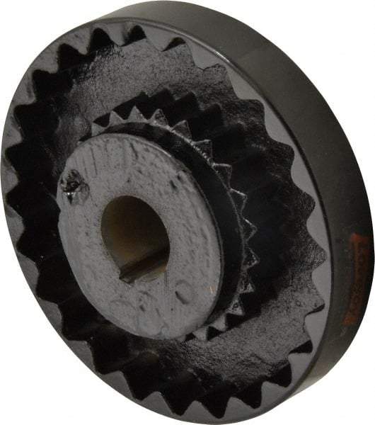 Lovejoy - 1-1/8" Max Bore Diam, 1/4" x 1/8" Keyway Width x Depth, Flexible Coupling Hub - 5.45" OD, 4.44" OAL, Cast Iron - Industrial Tool & Supply