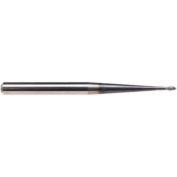 Emuge - 6mm Diam, 6mm LOC, 2 Flute Solid Carbide Ball End Mill - TiAlN Finish, Single End, 80mm OAL, 6mm Shank Diam, Ball Flute - Industrial Tool & Supply