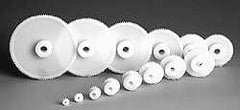 Poly Hi Solidur - 10 Pitch, 3-1/2" Pitch Diam, 3.7" OD, 35 Tooth Spur Gear - 1" Face Width, 3/4" Bore Diam, 2-1/4" Hub Diam, 14.5° Pressure Angle, Nylon - Industrial Tool & Supply