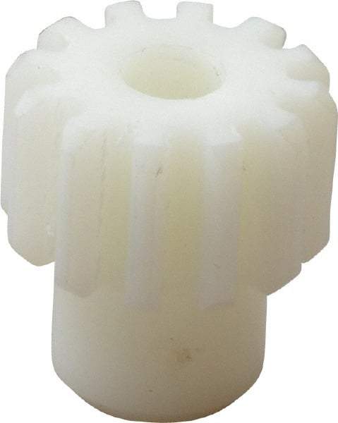 Poly Hi Solidur - 16 Pitch, 3/4" Pitch Diam, 12 Tooth Spur Gear - 1/2" Face Width, 1/4" Bore Diam, 9/16" Hub Diam, Nylon - Industrial Tool & Supply