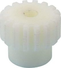 Poly Hi Solidur - 16 Pitch, 1" Pitch Diam, 16 Tooth Spur Gear - 1/2" Face Width, 1/2" Bore Diam, 13/16" Hub Diam, Nylon - Industrial Tool & Supply