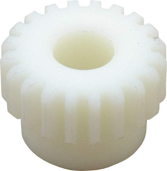 Poly Hi Solidur - 16 Pitch, 1-1/4" Pitch Diam, 20 Tooth Spur Gear - 1/2" Face Width, 1/2" Bore Diam, 1-1/16" Hub Diam, Nylon - Industrial Tool & Supply
