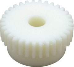 Poly Hi Solidur - 16 Pitch, 2" Pitch Diam, 32 Tooth Spur Gear - 1/2" Face Width, 1/2" Bore Diam, 1-3/4" Hub Diam, Nylon - Industrial Tool & Supply