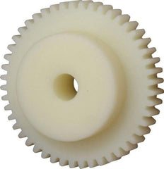Poly Hi Solidur - 16 Pitch, 3" Pitch Diam, 48 Tooth Spur Gear - 1/2" Face Width, 1/2" Bore Diam, 2" Hub Diam, Nylon - Industrial Tool & Supply