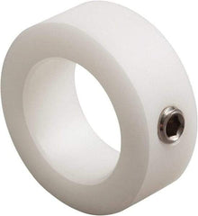 Climax Metal Products - 5/8" Bore, Nylon, Set Screw Shaft Collar - 1-1/8" Outside Diam, 1/2" Wide - Industrial Tool & Supply