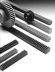 Poly Hi Solidur - 1-1/2" Face Width, 4 Feet Long, 1-1/2" Thick Nylon Gear Rack - 6 Pitch, 14-1/2° Pressure Angle - Industrial Tool & Supply