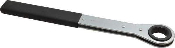 Lang - 24mm 12 Point Ratcheting Box Wrench - Single End, 12" OAL, Steel, Nickel Chrome Finish - Industrial Tool & Supply