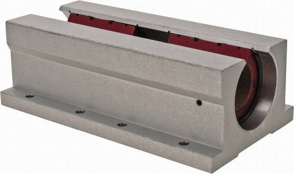 Pacific Bearing - 1-1/4" ID, 7-1/2" OAL x 2.813" OAH Open Twin Pillow Block - 7-1/2 Inch Overall Length x 2-13/16 Inch Overall Height x 4 Inch Width, - Industrial Tool & Supply