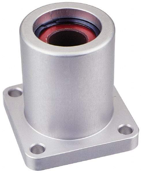 Pacific Bearing - 1" ID, 2.812" OAL x 2-3/4" OAH 4-Bolt Flange Mounted Bearing - 1,905 Lb Static Cap, 2-1/8" Btw Mnt Hole Ctrs, Aluminum - Industrial Tool & Supply