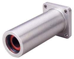 Pacific Bearing - 1" ID, 5-5/8" OAL x 2-3/4" OAH 4-Bolt Flange Mounted Bearing - 3,810 Lb Static Cap, 2-1/8" Btw Mnt Hole Ctrs, Aluminum - Industrial Tool & Supply