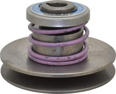 Lovejoy - 1.62" Min Pitch, 2.81" Long, 3-3/4" Max Diam, Spring Loaded Variable Speed Pulley - 4" Outside Diam, 5/8" Inside Diam, 1/2 Hp at 1750 RPM, 0.333 Hp at 1150 RPM - Industrial Tool & Supply