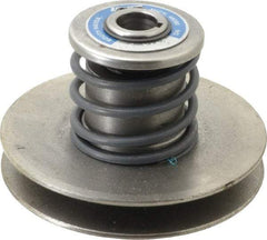 Lovejoy - 1.72" Min Pitch, 3-1/2" Long, 4.65" Max Diam, Spring Loaded Variable Speed Pulley - 5" Outside Diam, 3/4" Inside Diam, 1/2 Hp at 1750 RPM, 0.333 Hp at 1150 RPM - Industrial Tool & Supply