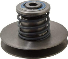 Lovejoy - 1.72" Min Pitch, 3-1/2" Long, 4.65" Max Diam, Spring Loaded Variable Speed Pulley - 5" Outside Diam, 7/8" Inside Diam, 1/2 Hp at 1750 RPM, 0.333 Hp at 1150 RPM - Industrial Tool & Supply