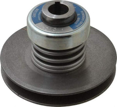 Lovejoy - 2.69" Min Pitch, 4.13" Long, 5.65" Max Diam, Spring Loaded Variable Speed Pulley - 6" Outside Diam, 1" Inside Diam, 1 Hp at 1750 RPM, 3/4 Hp at 1150 RPM - Industrial Tool & Supply
