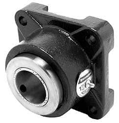 Browning - 4-5/8" OALType E 4-Bolt Flange Bearing - 3-1/2" Btw Mnt Hole Ctrs, Cast Iron - Industrial Tool & Supply