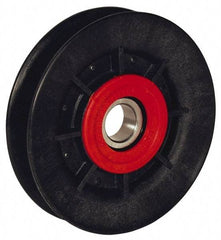 Fenner Drives - 17 Inside x 6.03" Outside Diam, 1/2" Wide Pulley Slot, Glass Reinforced Nylon Idler Pulley - 4L/A Belt Section, For Use with V-Belts - Industrial Tool & Supply