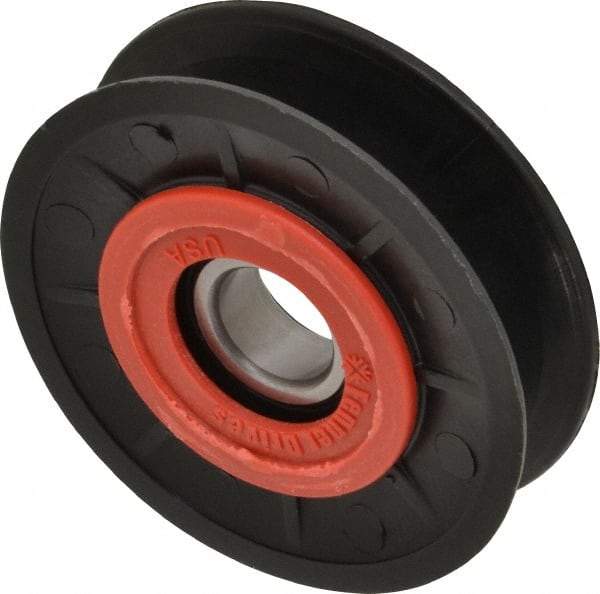 Fenner Drives - 17 Inside x 3.1" Outside Diam, 0.63" Wide Pulley Slot, Glass Reinforced Nylon Idler Pulley - 5L/B Belt Section, For Use with V-Belts - Industrial Tool & Supply