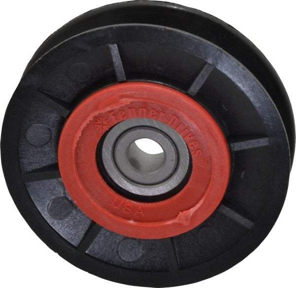 Fenner Drives - 3/8 Inside x 3" Outside Diam, 1/2" Wide Pulley Slot, Glass Reinforced Nylon Idler Pulley - 4L/A Belt Section, For Use with V-Belts - Industrial Tool & Supply