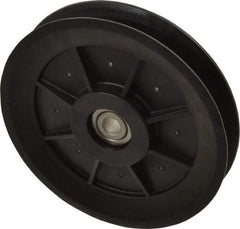 Fenner Drives - 3/8 Inside x 5.04" Outside Diam, 0.65" Wide Pulley Slot, Glass Reinforced Nylon Idler Pulley - 5L/B Belt Section, For Use with V-Belts - Industrial Tool & Supply