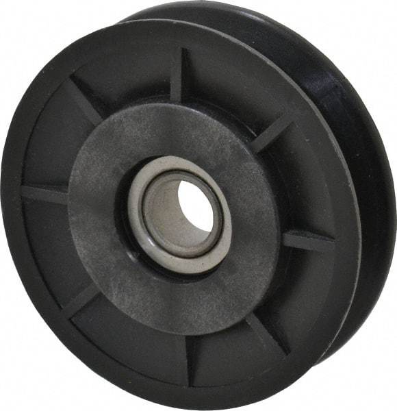 Fenner Drives - 1/2 Inside x 3" Outside Diam, 1/2" Wide Pulley Slot, Glass Reinforced Nylon Idler Pulley - 4L/A Belt Section, For Use with V-Belts - Industrial Tool & Supply