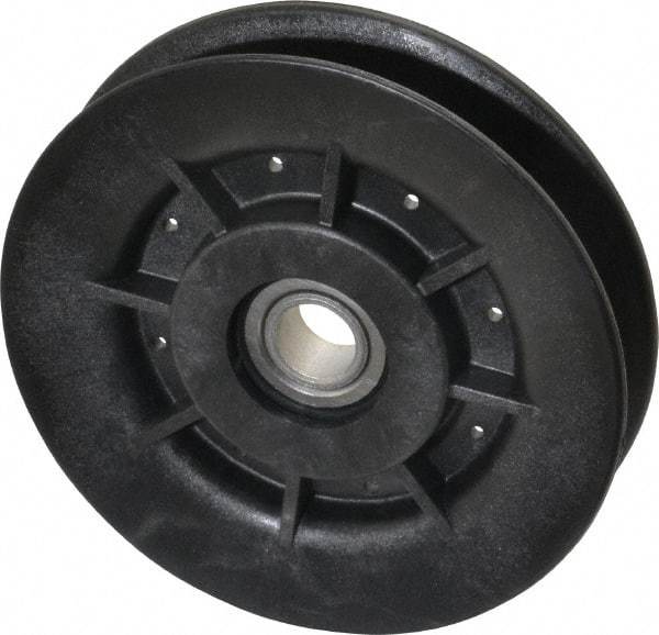 Fenner Drives - 1/2 Inside x 4" Outside Diam, 0.64" Wide Pulley Slot, Glass Reinforced Nylon Idler Pulley - 5L/B Belt Section, For Use with V-Belts - Industrial Tool & Supply