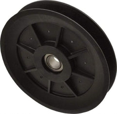 Fenner Drives - 1/2 Inside x 5.04" Outside Diam, 0.65" Wide Pulley Slot, Glass Reinforced Nylon Idler Pulley - 5L/B Belt Section, For Use with V-Belts - Industrial Tool & Supply