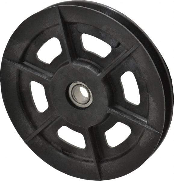Fenner Drives - 1/2 Inside x 6.03" Outside Diam, 1/2" Wide Pulley Slot, Glass Reinforced Nylon Idler Pulley - 4L/A Belt Section, For Use with V-Belts - Industrial Tool & Supply