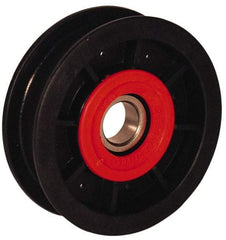 Fenner Drives - 17 Inside x 2.76" Outside Diam, 0.82" Wide Pulley Slot, Glass Reinforced Nylon Idler Pulley - For Use with Flat Belts, 5/8" Wide - Industrial Tool & Supply
