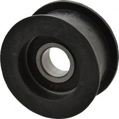 Fenner Drives - 17 Inside x 2.35" Outside Diam, 0.98" Wide Pulley Slot, Glass Reinforced Nylon Idler Pulley - For Use with Flat Belts, 7/8" Wide - Industrial Tool & Supply