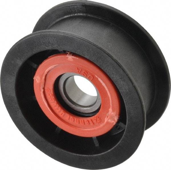 Fenner Drives - 17 Inside x 3" Outside Diam, 1.02" Wide Pulley Slot, Glass Reinforced Nylon Idler Pulley - For Use with Flat Belts, 7/8" Wide - Industrial Tool & Supply