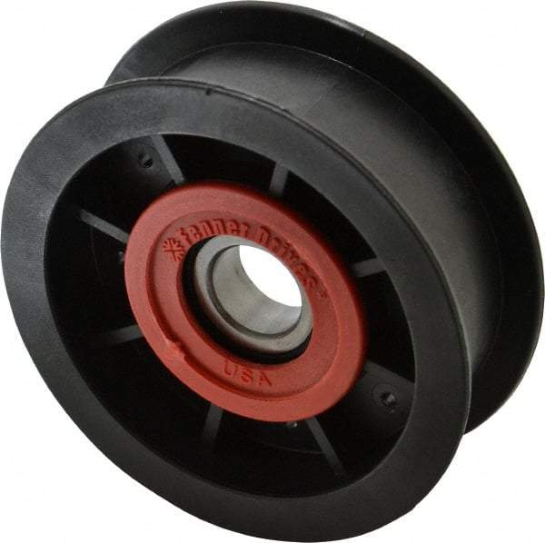 Fenner Drives - 17 Inside x 3-1/2" Outside Diam, 1" Wide Pulley Slot, Glass Reinforced Nylon Idler Pulley - For Use with Flat Belts, 13/16" Wide - Industrial Tool & Supply
