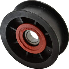 Fenner Drives - 17 Inside x 3-1/2" Outside Diam, 1" Wide Pulley Slot, Glass Reinforced Nylon Idler Pulley - For Use with Flat Belts, 13/16" Wide - Industrial Tool & Supply