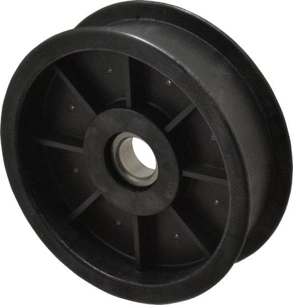 Fenner Drives - 17 Inside x 4-1/2" Outside Diam, 1.09" Wide Pulley Slot, Glass Reinforced Nylon Idler Pulley - For Use with Flat Belts, 29/32" Wide - Industrial Tool & Supply