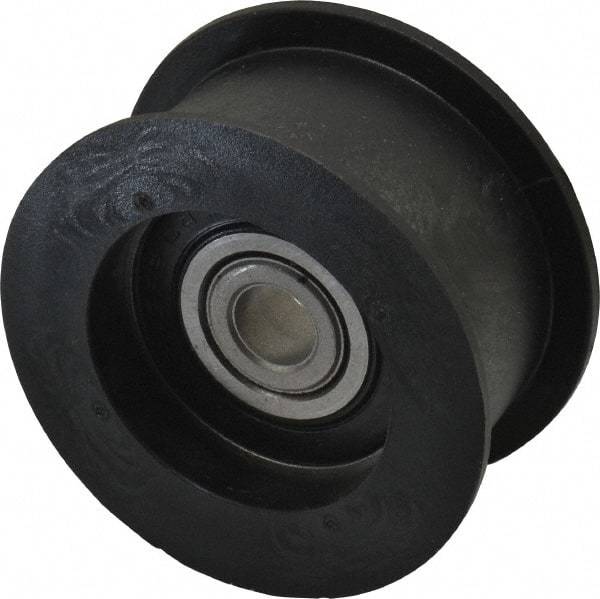 Fenner Drives - 3/8 Inside x 2.35" Outside Diam, 0.98" Wide Pulley Slot, Glass Reinforced Nylon Idler Pulley - For Use with Flat Belts, 7/8" Wide - Industrial Tool & Supply