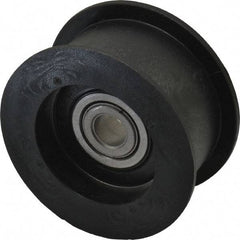 Fenner Drives - 3/8 Inside x 2.35" Outside Diam, 0.98" Wide Pulley Slot, Glass Reinforced Nylon Idler Pulley - For Use with Flat Belts, 7/8" Wide - Industrial Tool & Supply