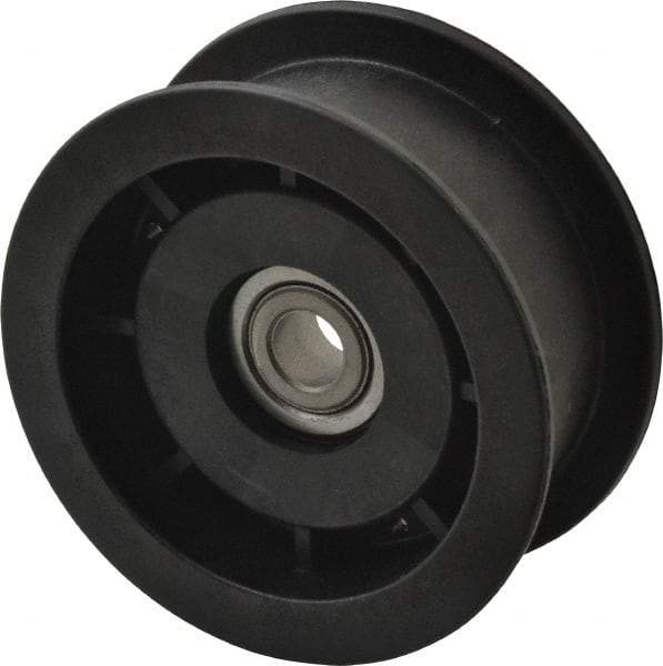 Fenner Drives - 3/8 Inside x 3" Outside Diam, 1.02" Wide Pulley Slot, Glass Reinforced Nylon Idler Pulley - For Use with Flat Belts, 7/8" Wide - Industrial Tool & Supply