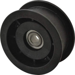 Fenner Drives - 3/8 Inside x 3" Outside Diam, 1.02" Wide Pulley Slot, Glass Reinforced Nylon Idler Pulley - For Use with Flat Belts, 7/8" Wide - Industrial Tool & Supply