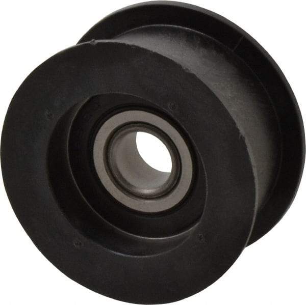 Fenner Drives - 1/2 Inside x 2.35" Outside Diam, 0.98" Wide Pulley Slot, Glass Reinforced Nylon Idler Pulley - For Use with Flat Belts, 7/8" Wide - Industrial Tool & Supply