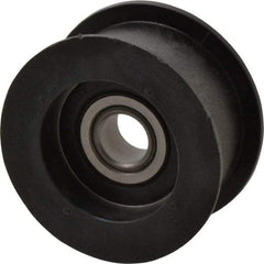 Fenner Drives - 1/2 Inside x 2.35" Outside Diam, 0.98" Wide Pulley Slot, Glass Reinforced Nylon Idler Pulley - For Use with Flat Belts, 7/8" Wide - Industrial Tool & Supply