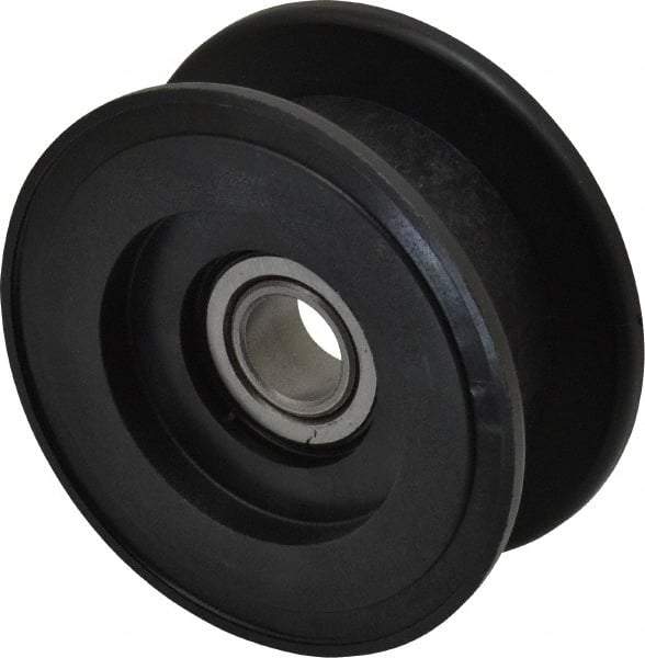 Fenner Drives - 1/2 Inside x 2.76" Outside Diam, 0.82" Wide Pulley Slot, Glass Reinforced Nylon Idler Pulley - For Use with Flat Belts, 5/8" Wide - Industrial Tool & Supply