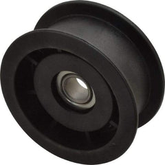 Fenner Drives - 1/2 Inside x 3" Outside Diam, 1.02" Wide Pulley Slot, Glass Reinforced Nylon Idler Pulley - For Use with Flat Belts, 7/8" Wide - Industrial Tool & Supply