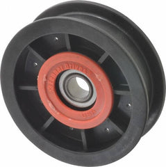 Fenner Drives - 1/2 Inside x 3-1/2" Outside Diam, 0.77" Wide Pulley Slot, Glass Reinforced Nylon Idler Pulley - For Use with Flat Belts, 5/8" Wide - Industrial Tool & Supply